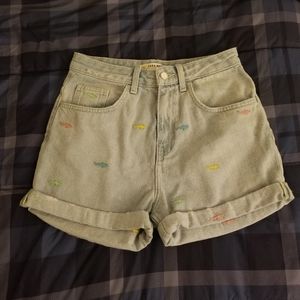 ZARA SHARK PRINT MOM SHORTS